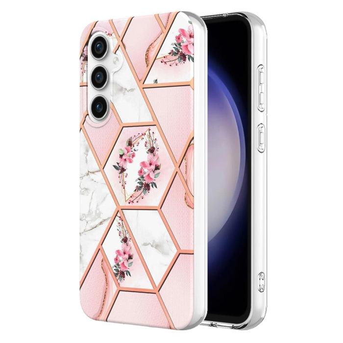 Splicing Marble Flower IMD TPU Phone Case, For Samsung Galaxy A34 5G, For Samsung Galaxy S24 Ultra 5G, For Samsung Galaxy S23 FE 5G, For Samsung Galaxy S24+ 5G, For Samsung Galaxy A54 5G, For Samsung Galaxy S24 5G