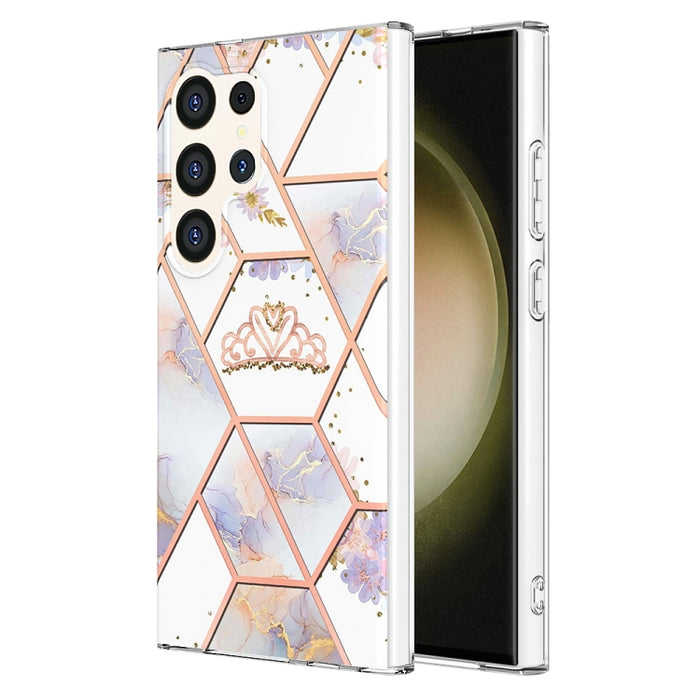 Splicing Marble Flower IMD TPU Phone Case, For Samsung Galaxy A34 5G, For Samsung Galaxy S24 Ultra 5G, For Samsung Galaxy S23 FE 5G, For Samsung Galaxy S24+ 5G, For Samsung Galaxy A54 5G, For Samsung Galaxy S24 5G