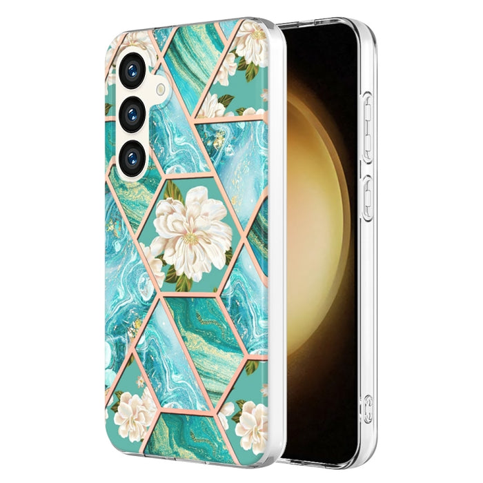 Splicing Marble Flower IMD TPU Phone Case, For Samsung Galaxy A34 5G, For Samsung Galaxy S24 Ultra 5G, For Samsung Galaxy S23 FE 5G, For Samsung Galaxy S24+ 5G, For Samsung Galaxy A54 5G, For Samsung Galaxy S24 5G