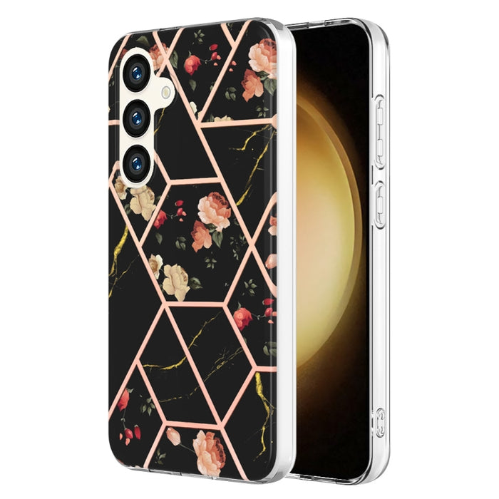 Splicing Marble Flower IMD TPU Phone Case, For Samsung Galaxy A34 5G, For Samsung Galaxy S24 Ultra 5G, For Samsung Galaxy S23 FE 5G, For Samsung Galaxy S24+ 5G, For Samsung Galaxy A54 5G, For Samsung Galaxy S24 5G