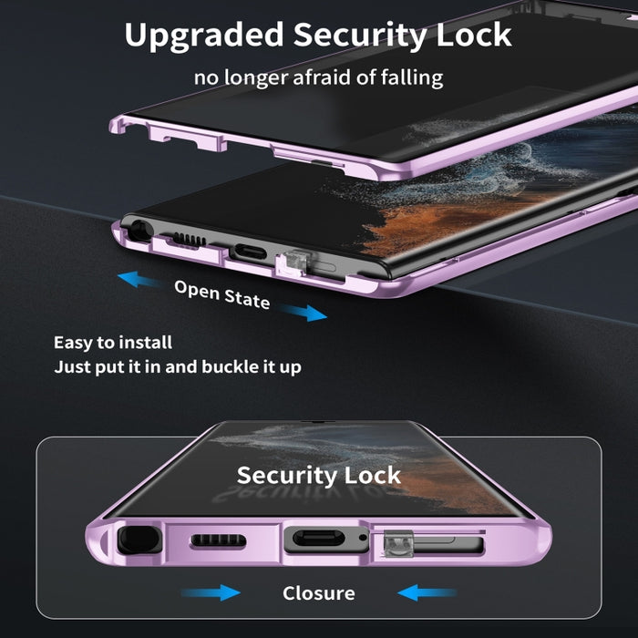 HD Full Cover Magsafe Magnetic Metal Tempered Glass Phone Case, For Samsung Galaxy S21+ 5G, For Samsung Galaxy S21 Ultra 5G