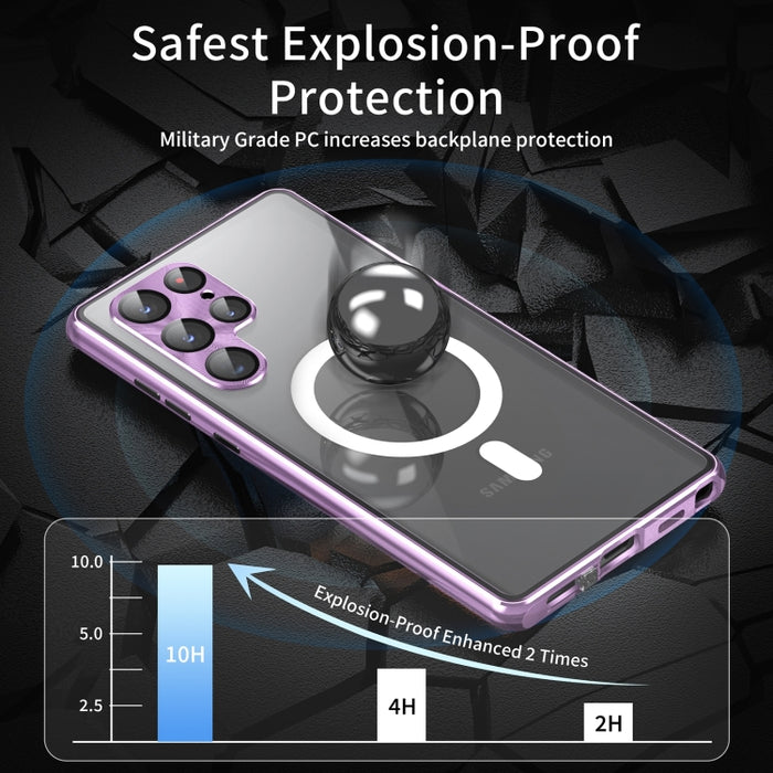 HD Full Cover Magsafe Magnetic Metal Tempered Glass Phone Case, For Samsung Galaxy S21+ 5G, For Samsung Galaxy S21 Ultra 5G