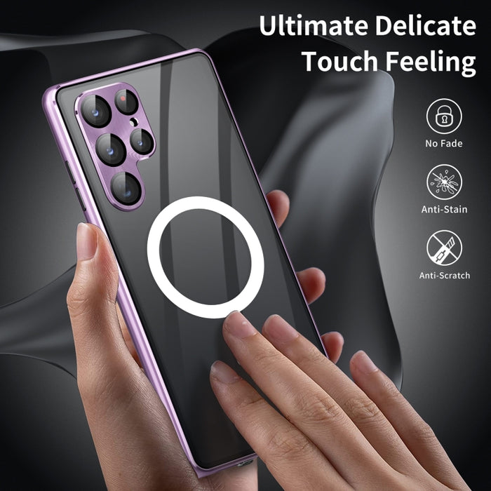 HD Full Cover Magsafe Magnetic Metal Tempered Glass Phone Case, For Samsung Galaxy S21+ 5G, For Samsung Galaxy S21 Ultra 5G