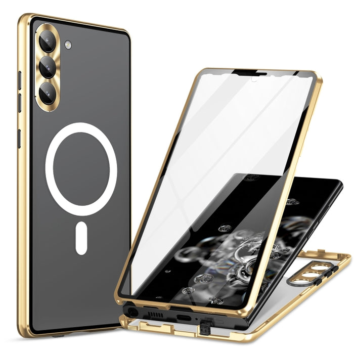 HD Full Cover Magsafe Magnetic Metal Tempered Glass Phone Case, For Samsung Galaxy S25 Ultra 5G, For Samsung Galaxy S24 Ultra 5G, For Samsung Galaxy S24+ 5G, For Samsung Galaxy S23 Ultra 5G, For Samsung Galaxy S23+ 5G, For Samsung Galaxy S23 5G��������...