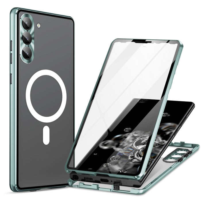 HD Full Cover Magsafe Magnetic Metal Tempered Glass Phone Case, For Samsung Galaxy S25 Ultra 5G, For Samsung Galaxy S24 Ultra 5G, For Samsung Galaxy S24+ 5G, For Samsung Galaxy S23 Ultra 5G, For Samsung Galaxy S23+ 5G, For Samsung Galaxy S23 5G��������...
