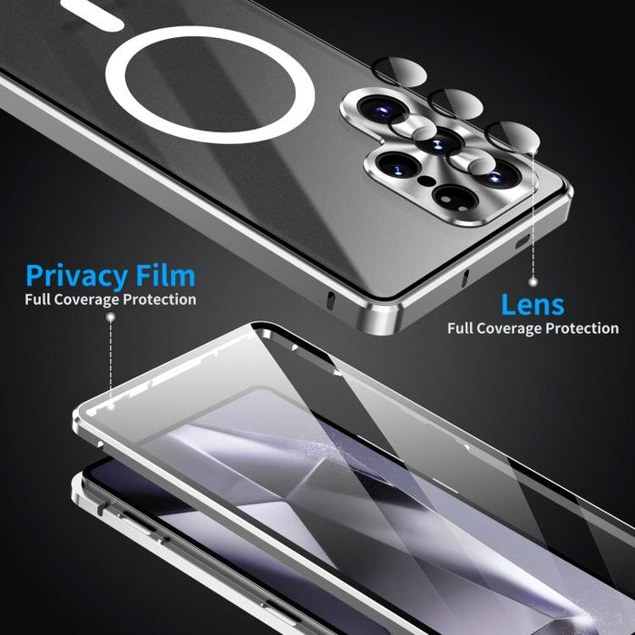 HD Full Cover Magsafe Magnetic Metal Tempered Glass Phone Case, For Samsung Galaxy S25 Ultra 5G, For Samsung Galaxy S24 Ultra 5G, For Samsung Galaxy S24+ 5G, For Samsung Galaxy S23 Ultra 5G, For Samsung Galaxy S23+ 5G, For Samsung Galaxy S23 5G��������...