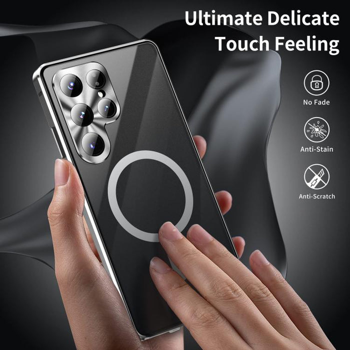 HD Full Cover Magsafe Magnetic Metal Tempered Glass Phone Case, For Samsung Galaxy S25 Ultra 5G, For Samsung Galaxy S24 Ultra 5G, For Samsung Galaxy S24+ 5G, For Samsung Galaxy S23 Ultra 5G, For Samsung Galaxy S23+ 5G, For Samsung Galaxy S23 5G��������...