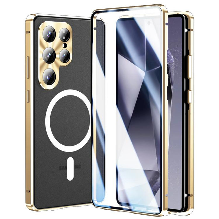HD Full Cover Magsafe Magnetic Metal Tempered Glass Phone Case, For Samsung Galaxy S25 Ultra 5G, For Samsung Galaxy S24 Ultra 5G, For Samsung Galaxy S24+ 5G, For Samsung Galaxy S23 Ultra 5G, For Samsung Galaxy S23+ 5G, For Samsung Galaxy S23 5G��������...