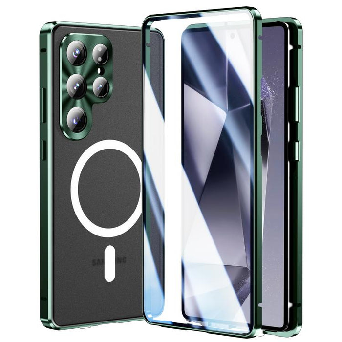 HD Full Cover Magsafe Magnetic Metal Tempered Glass Phone Case, For Samsung Galaxy S25 Ultra 5G, For Samsung Galaxy S24 Ultra 5G, For Samsung Galaxy S24+ 5G, For Samsung Galaxy S23 Ultra 5G, For Samsung Galaxy S23+ 5G, For Samsung Galaxy S23 5G��������...