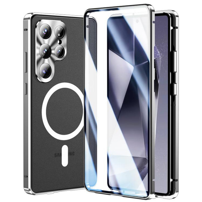 HD Full Cover Magsafe Magnetic Metal Tempered Glass Phone Case, For Samsung Galaxy S25 Ultra 5G, For Samsung Galaxy S24 Ultra 5G, For Samsung Galaxy S24+ 5G, For Samsung Galaxy S23 Ultra 5G, For Samsung Galaxy S23+ 5G, For Samsung Galaxy S23 5G��������...