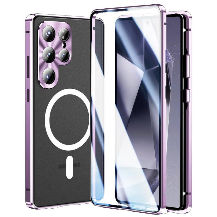 HD Full Cover Magsafe Magnetic Metal Tempered Glass Phone Case, For Samsung Galaxy S25 Ultra 5G, For Samsung Galaxy S24 Ultra 5G, For Samsung Galaxy S24+ 5G, For Samsung Galaxy S23 Ultra 5G, For Samsung Galaxy S23+ 5G, For Samsung Galaxy S23 5G��������...