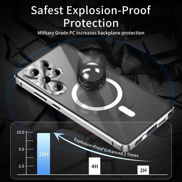 HD Full Cover Magsafe Magnetic Metal Tempered Glass Phone Case, For Samsung Galaxy S26 Ultra 5G, For Samsung Galaxy S25 Ultra 5G, For Samsung Galaxy S24 Ultra 5G, For Samsung Galaxy S24+ 5G, For Samsung Galaxy S23 Ultra 5G, For Samsung Galaxy S23+ 5G  ...