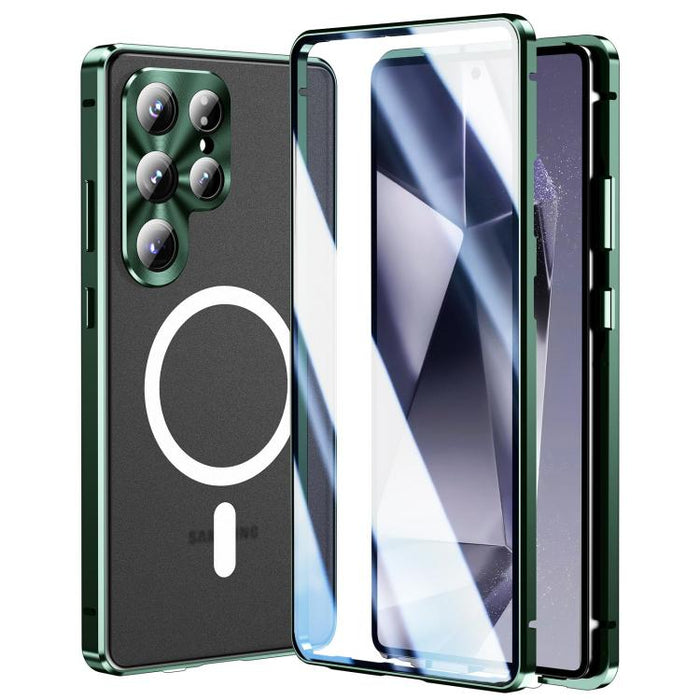 HD Full Cover Magsafe Magnetic Metal Tempered Glass Phone Case, For Samsung Galaxy S26 Ultra 5G, For Samsung Galaxy S25 Ultra 5G, For Samsung Galaxy S24 Ultra 5G, For Samsung Galaxy S24+ 5G, For Samsung Galaxy S23 Ultra 5G, For Samsung Galaxy S23+ 5G  ...