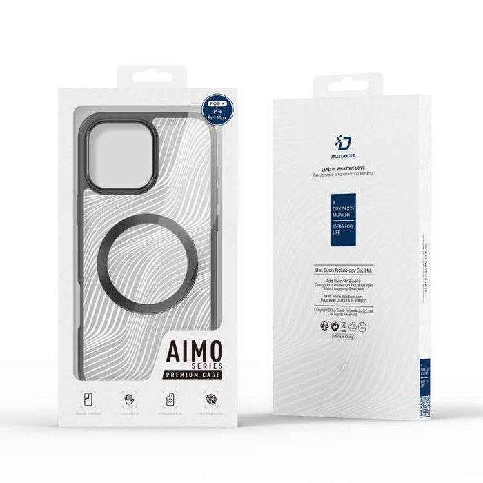 For iPhone 16 Pro Max DUX DUCIS Aimo Mag Series TPU + PC MagSafe Frosted Feel Phone Case(Black)