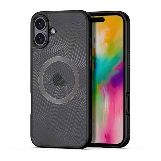For iPhone 16 Plus DUX DUCIS Aimo Mag Series TPU + PC MagSafe Frosted Feel Phone Case(Black)