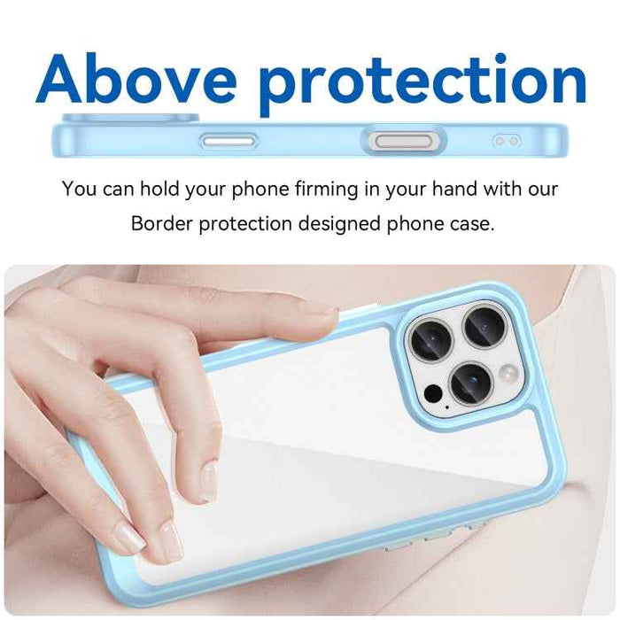For iPhone 16 Pro Max Colorful Series Acrylic + TPU Phone Case(Blue)