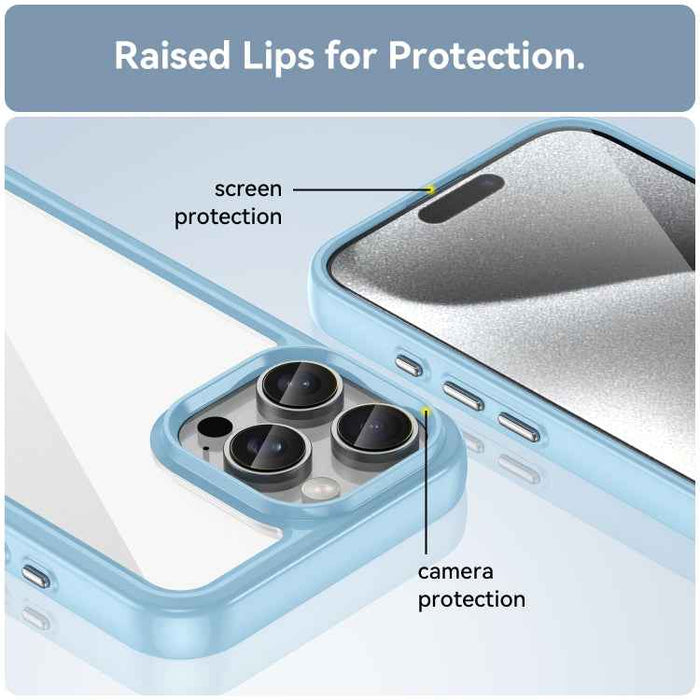 For iPhone 16 Pro Max Colorful Series Acrylic + TPU Phone Case(Blue)