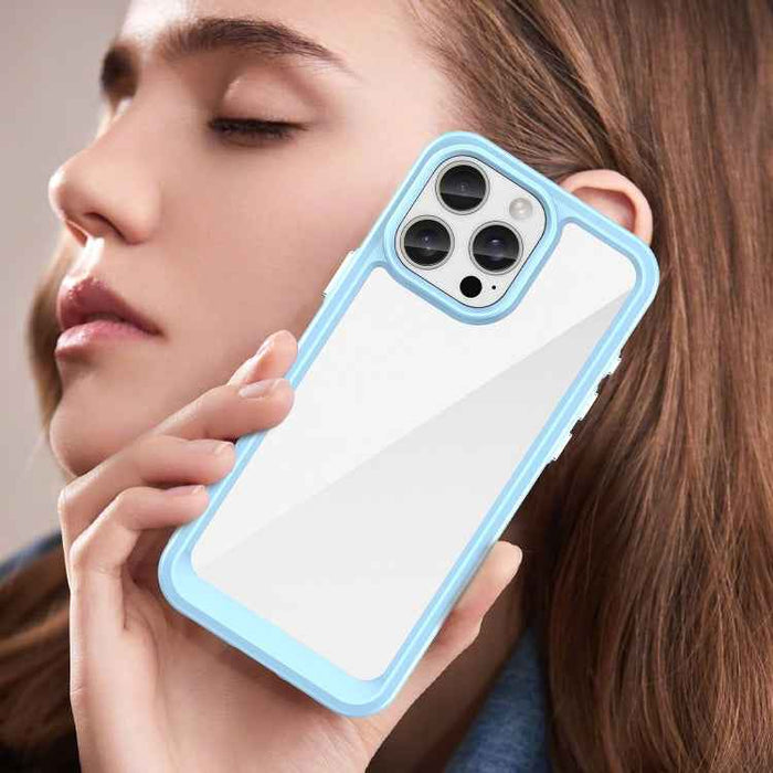 For iPhone 16 Pro Max Colorful Series Acrylic + TPU Phone Case(Blue)