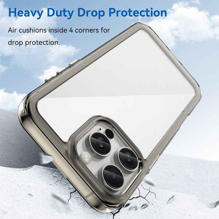 For iPhone 16 Pro Max Colorful Series Acrylic + TPU Phone Case(Transparent Grey)