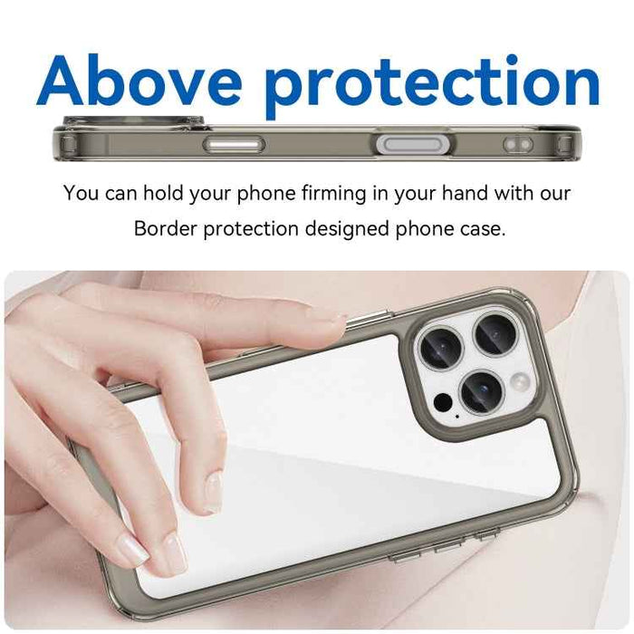 For iPhone 16 Pro Max Colorful Series Acrylic + TPU Phone Case(Transparent Grey)