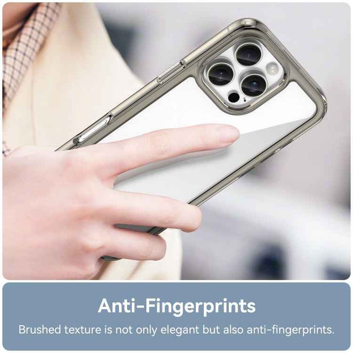 For iPhone 16 Pro Max Colorful Series Acrylic + TPU Phone Case(Transparent Grey)