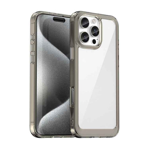 For iPhone 16 Pro Max Colorful Series Acrylic + TPU Phone Case(Transparent Grey)