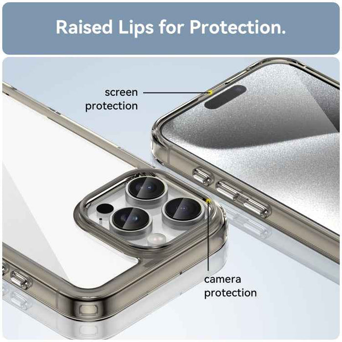 For iPhone 16 Pro Max Colorful Series Acrylic + TPU Phone Case(Transparent Grey)