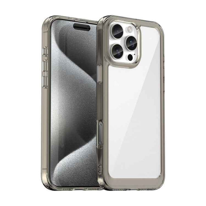 For iPhone 16 Pro Max Colorful Series Acrylic + TPU Phone Case(Transparent Grey)