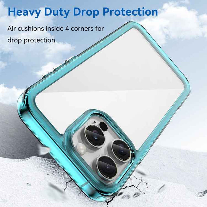For iPhone 16 Pro Max Colorful Series Acrylic + TPU Phone Case(Transparent Blue)
