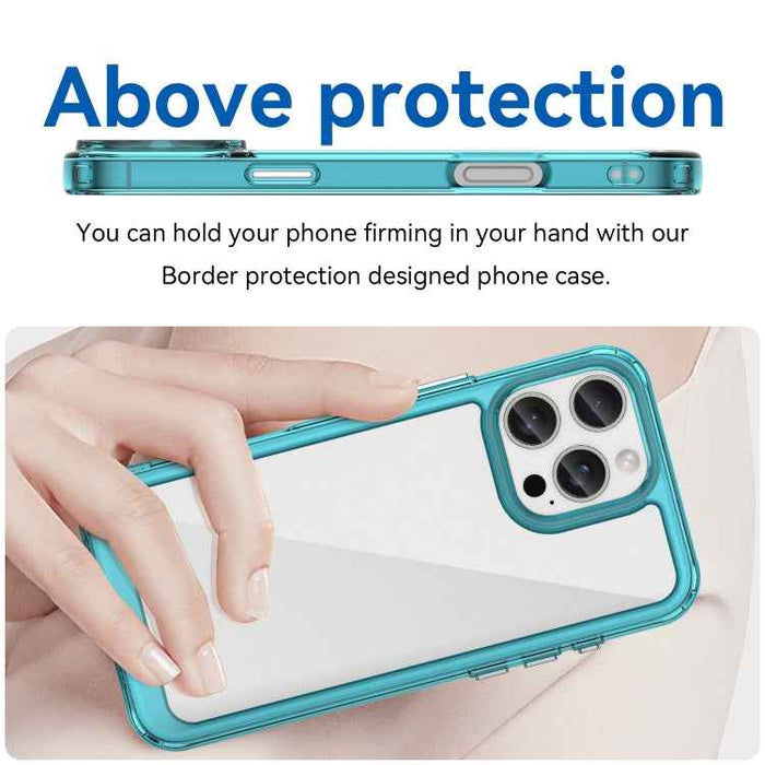For iPhone 16 Pro Max Colorful Series Acrylic + TPU Phone Case(Transparent Blue)