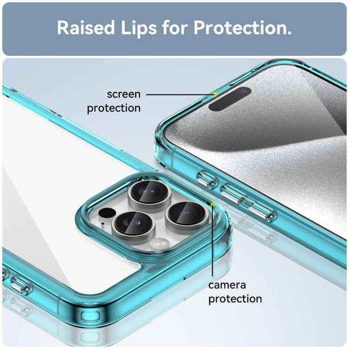 For iPhone 16 Pro Max Colorful Series Acrylic + TPU Phone Case(Transparent Blue)