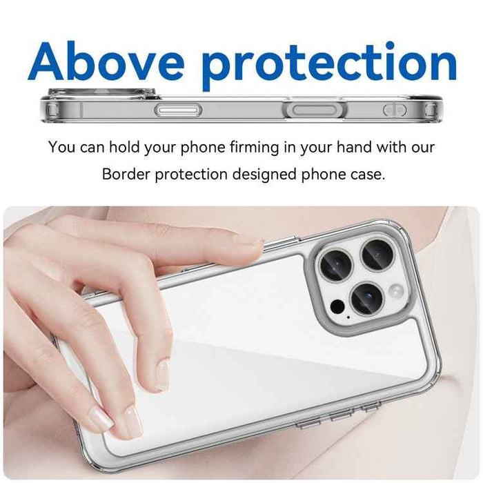 For iPhone 16 Pro Max Colorful Series Acrylic + TPU Phone Case(Transparent)