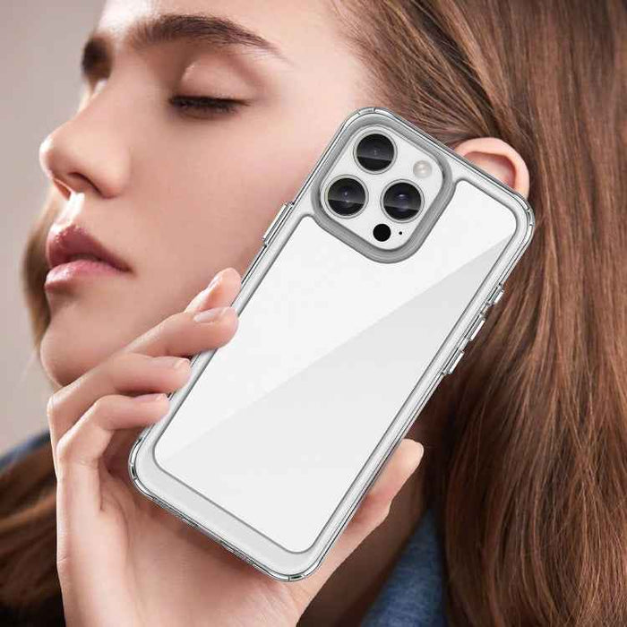 For iPhone 16 Pro Max Colorful Series Acrylic + TPU Phone Case(Transparent)