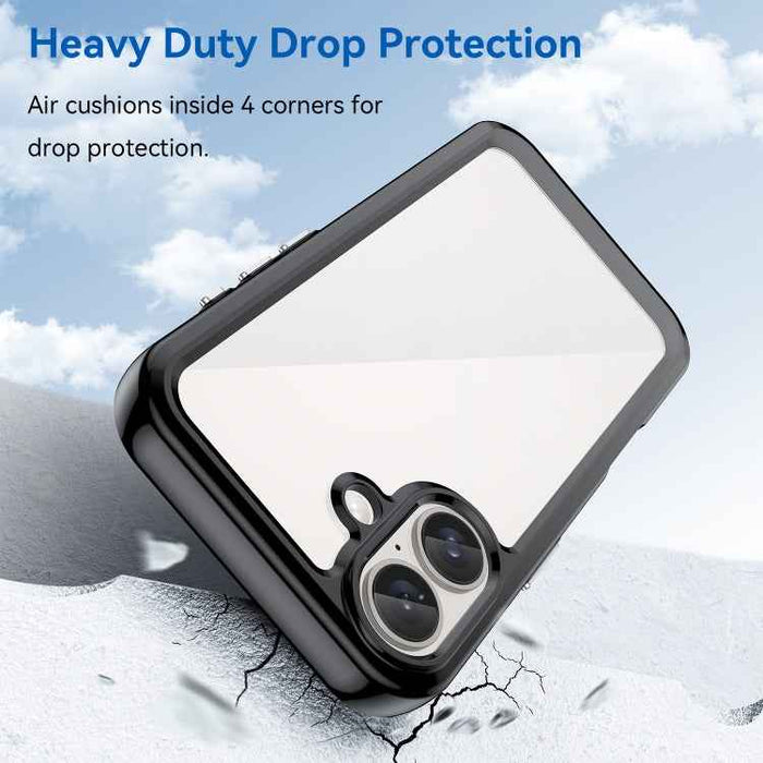 For iPhone 16 Plus Colorful Series Acrylic + TPU Phone Case(Black)