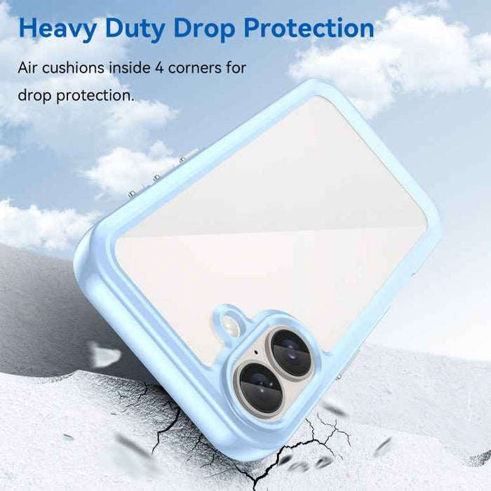 For iPhone 16 Plus Colorful Series Acrylic + TPU Phone Case(Blue)