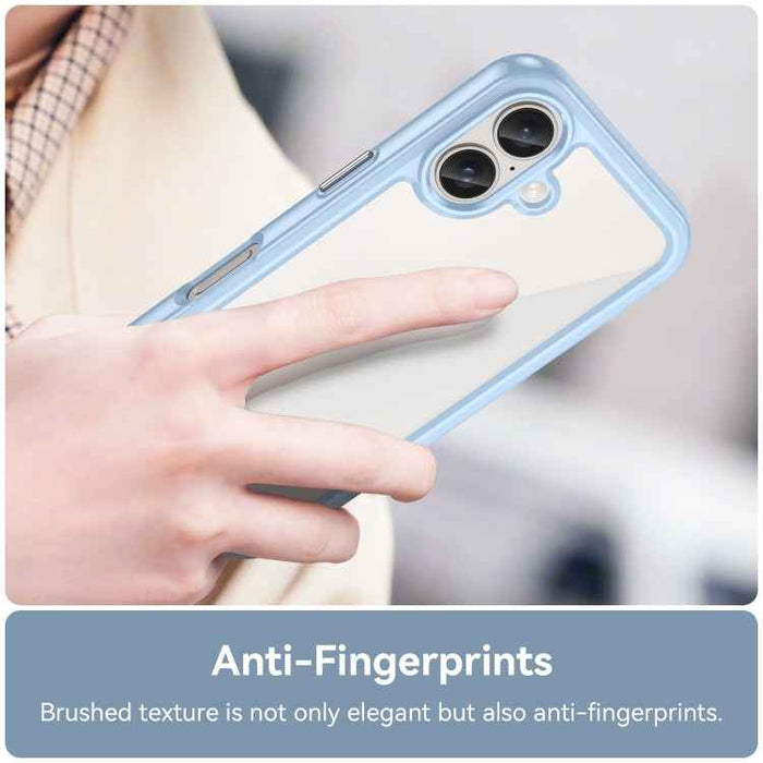 For iPhone 16 Plus Colorful Series Acrylic + TPU Phone Case(Blue)