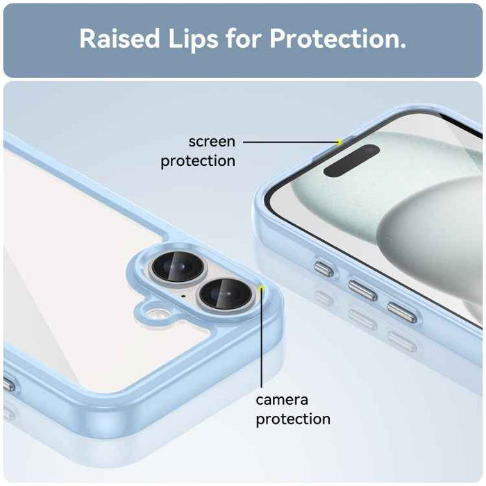 For iPhone 16 Plus Colorful Series Acrylic + TPU Phone Case(Blue)