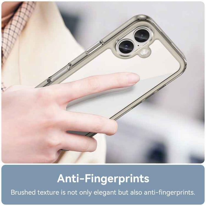For iPhone 16 Colorful Series Acrylic + TPU Phone Case(Transparent Grey)