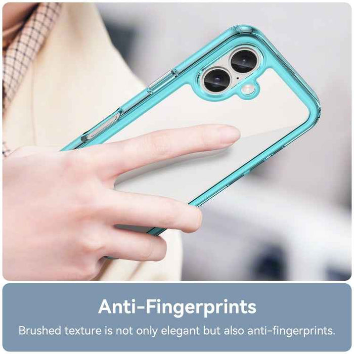 For iPhone 16 Colorful Series Acrylic + TPU Phone Case(Transparent Blue)