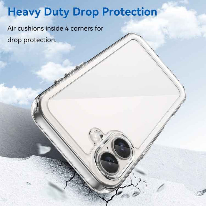 For iPhone 16 Colorful Series Acrylic + TPU Phone Case(Transparent)