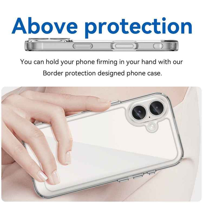 For iPhone 16 Colorful Series Acrylic + TPU Phone Case(Transparent)