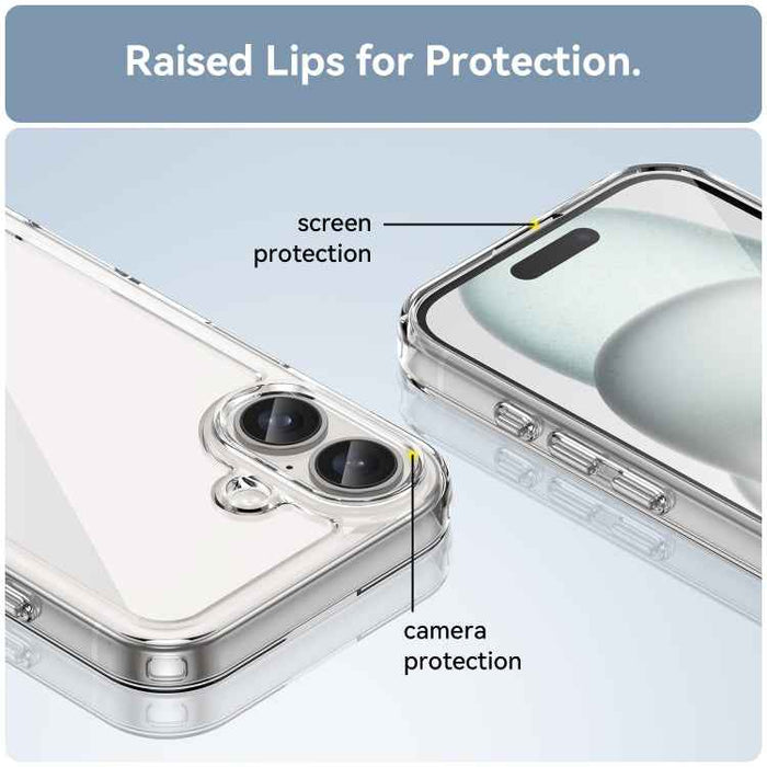 For iPhone 16 Colorful Series Acrylic + TPU Phone Case(Transparent)