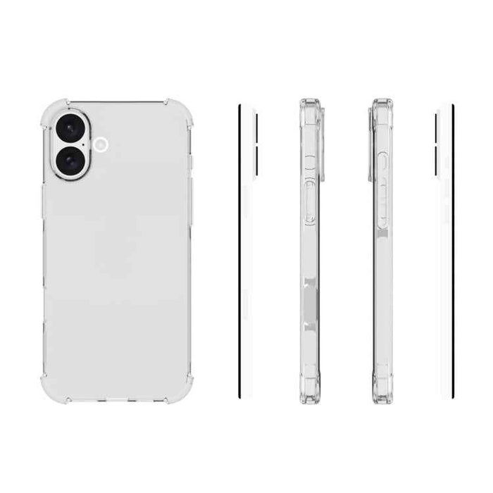 For iPhone 16 Plus Shockproof Non-slip Thickening TPU Phone Case(Transparent)