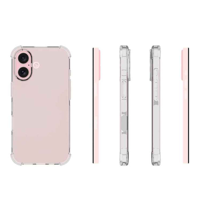 For iPhone 16 Shockproof Non-slip Thickening TPU Phone Case(Transparent)