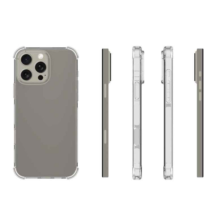 For iPhone 16 Pro Max Shockproof Non-slip Thickening TPU Phone Case(Transparent)