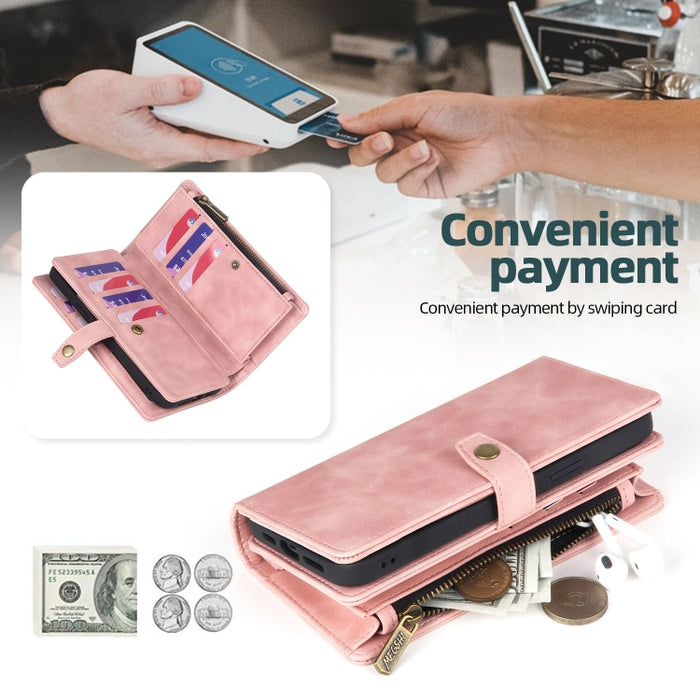 Zipper Wallet Magnetic Detachable Leather Phone Case, For Samsung Galaxy A22 5G, For Samsung Galaxy A32 5G, For Samsung Galaxy A32 4G, For Samsung Galaxy A33 5G, For Samsung Galaxy A42 5G, For Samsung Galaxy A50, For Samsung Galaxy A51 4G��������������...