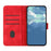 For iPhone 16 Pro Max Line Pattern Skin Feel Leather Phone Case(Red)