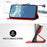 For iPhone 16 Pro Max Line Pattern Skin Feel Leather Phone Case(Red)