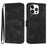 For iPhone 16 Pro Max Line Pattern Skin Feel Leather Phone Case(Black)