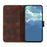 For iPhone 16 Pro Max Line Pattern Skin Feel Leather Phone Case(Coffee)